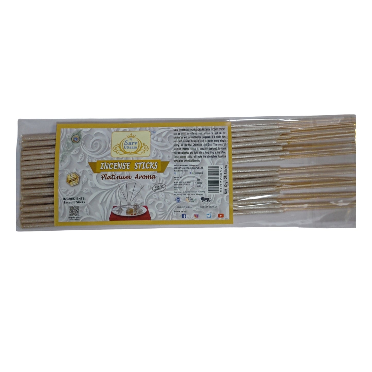 Incense Stick Platinum Aroma | Agarbatti | Incense Stick for Pooja |