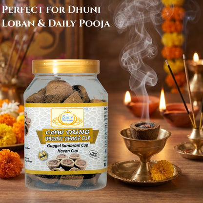 Cow Dung Dhooni Dhoop Cup | Guggal Loban Sambrani Cup & Havan Cup |