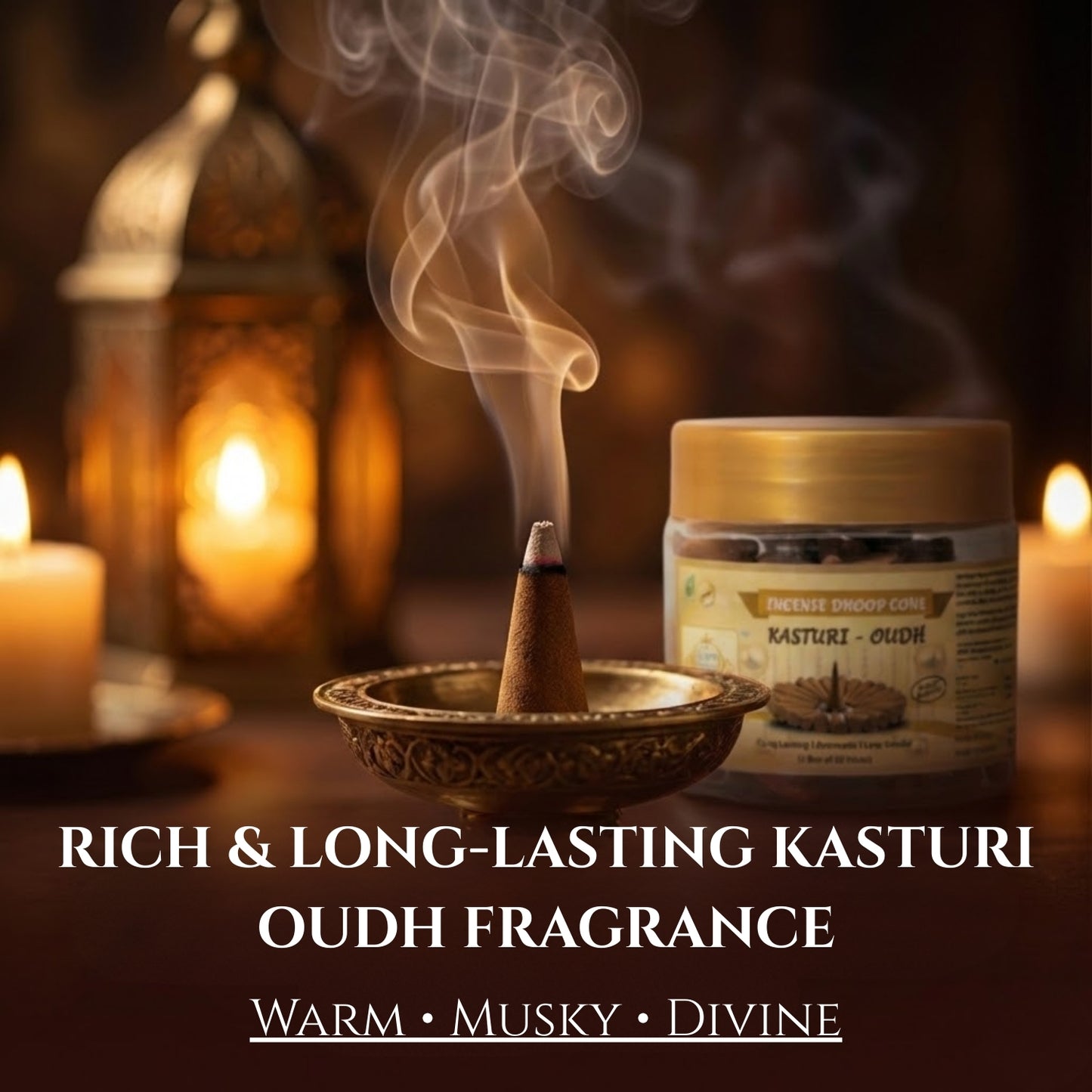 KASTURI OUDH DHOOP CONES | Premium and Long Lasting Aroma Dhoop Cones for Puja |