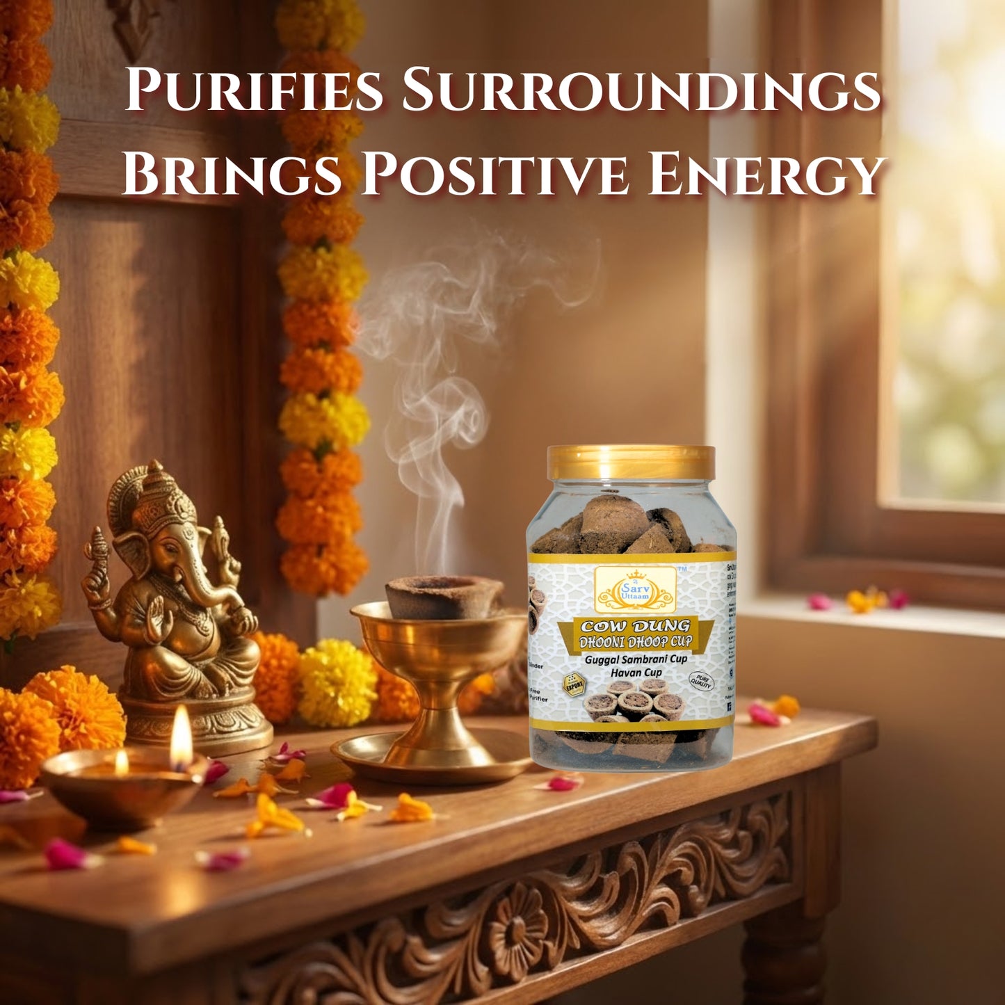 Cow Dung Dhooni Dhoop Cup | Guggal Loban Sambrani Cup & Havan Cup |