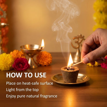 Cow Dung Dhooni Dhoop Cup | Guggal Loban Sambrani Cup & Havan Cup |