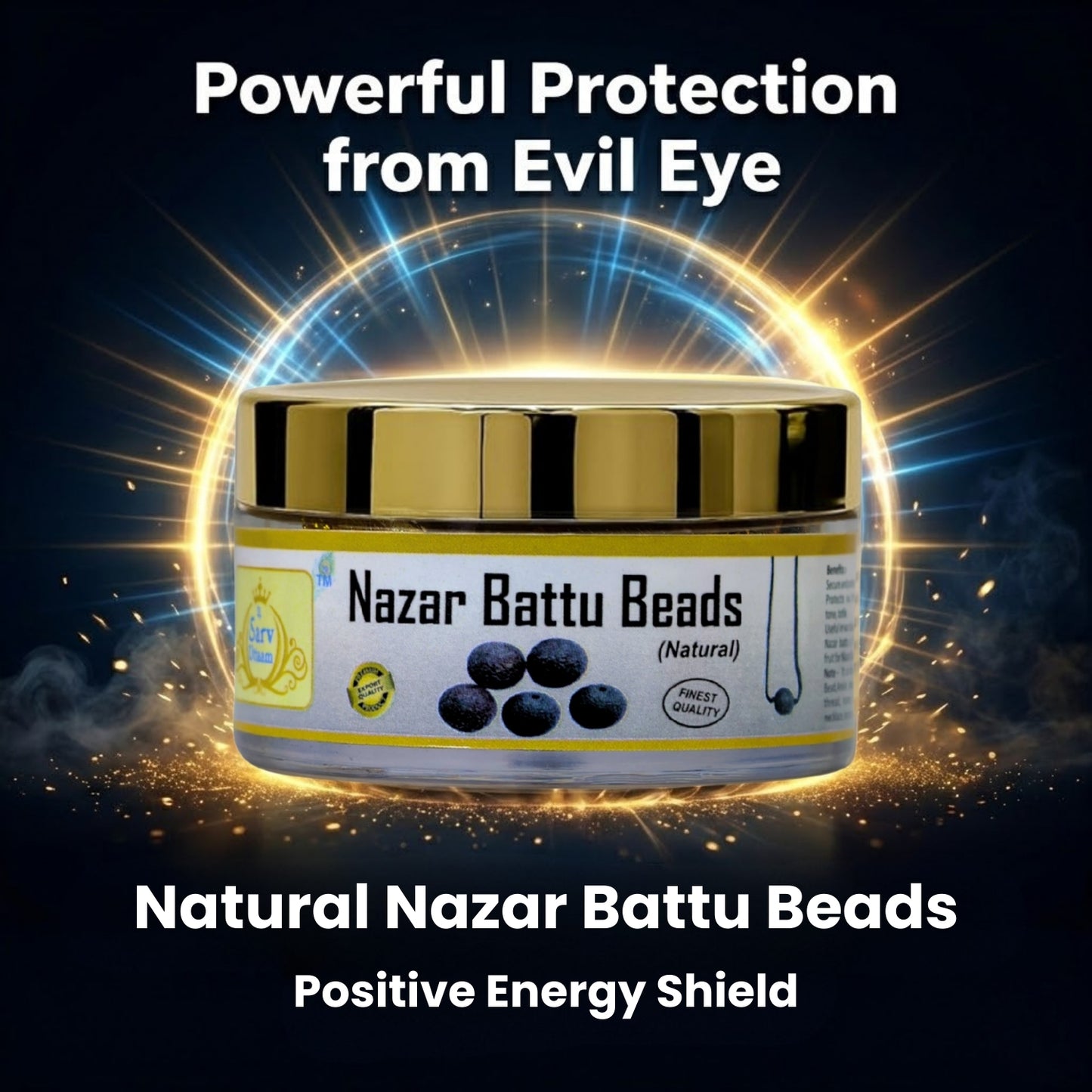 Natural Nazar Battu Beads | Protection from & Black Magic Evil Eye |