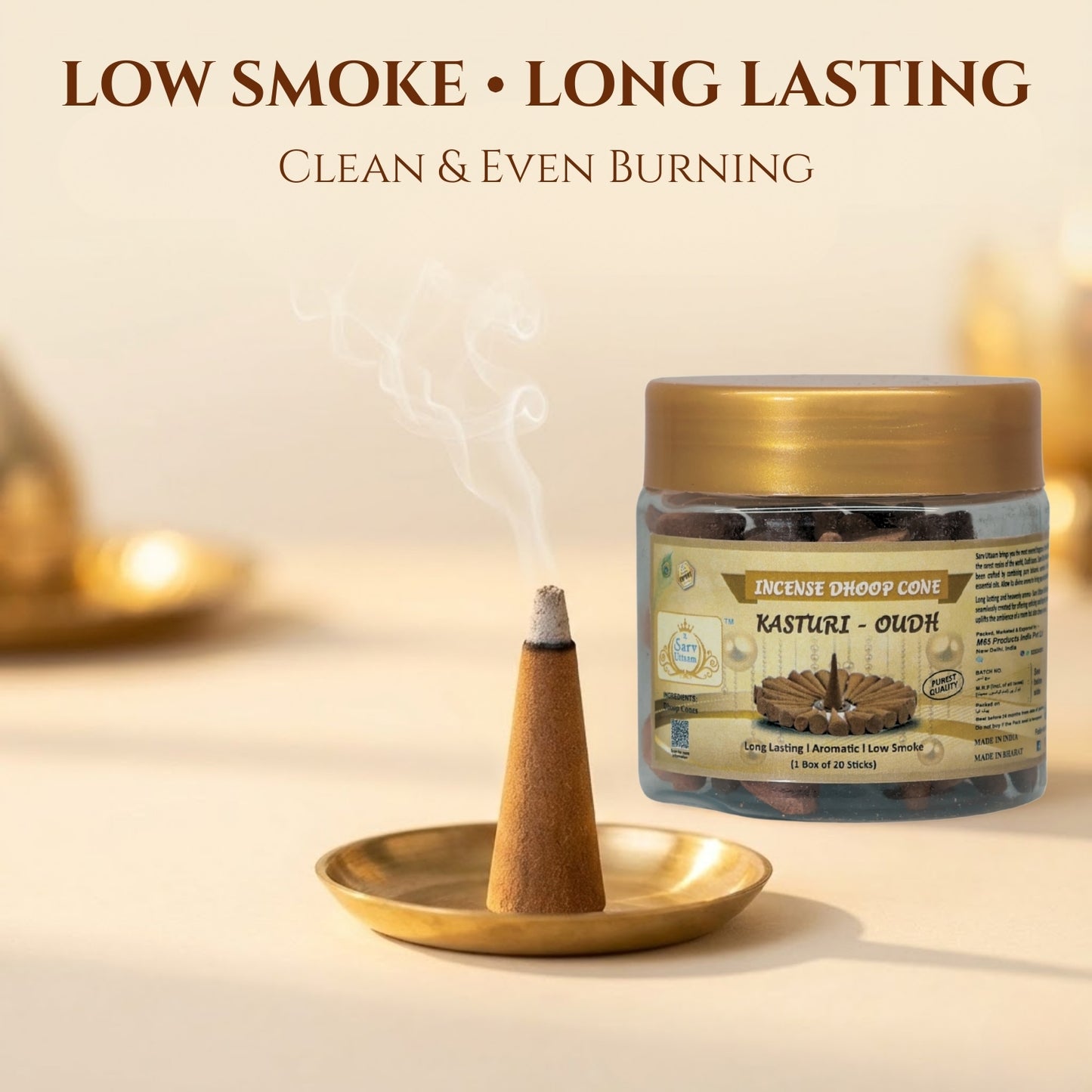 KASTURI OUDH DHOOP CONES | Premium and Long Lasting Aroma Dhoop Cones for Puja |