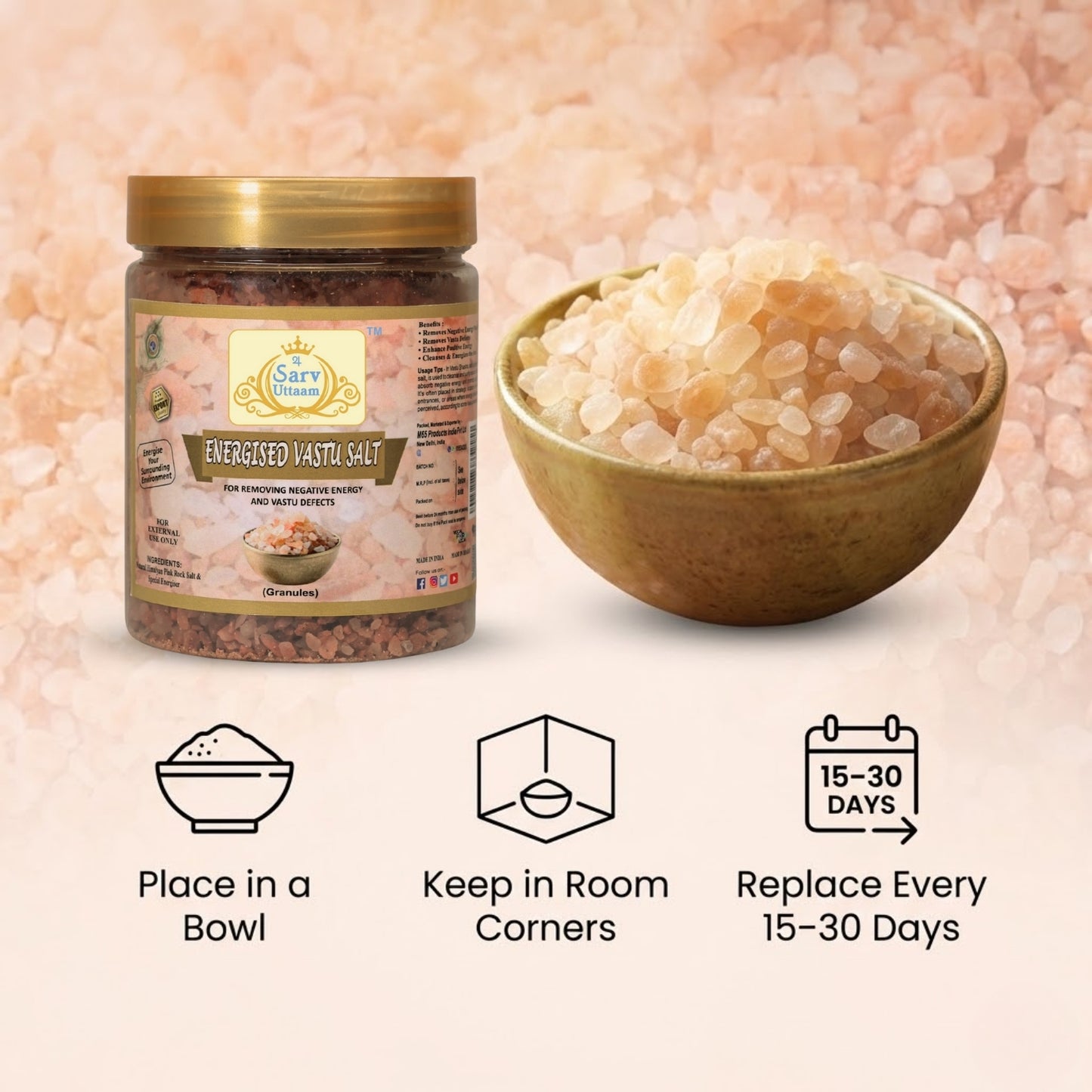 Energised Vastu Salt | For Positivity & Clearing negative energies |