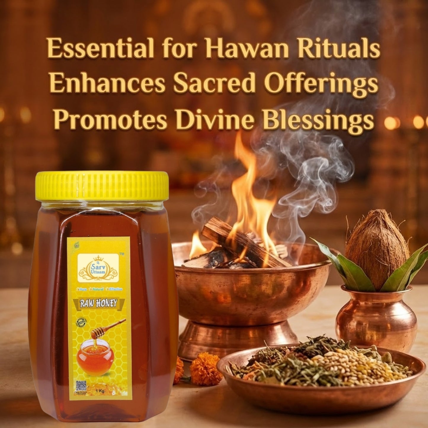 Honey | Pure Raw Honey | For Puja & Havan | 1 kgs |