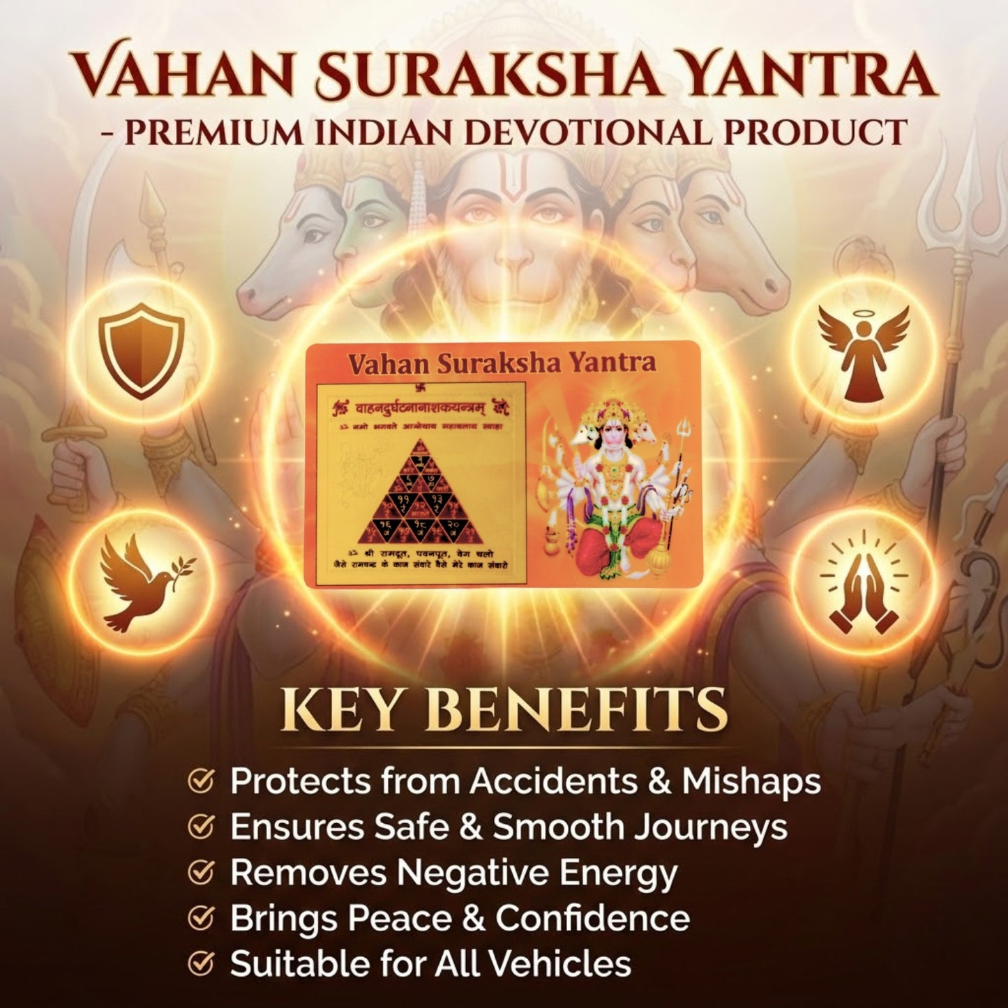 Vahan Suraksha Yantra | Powerful Yantra with Panchmukhi Hanuman Ji | Yantra for Travel Protection |