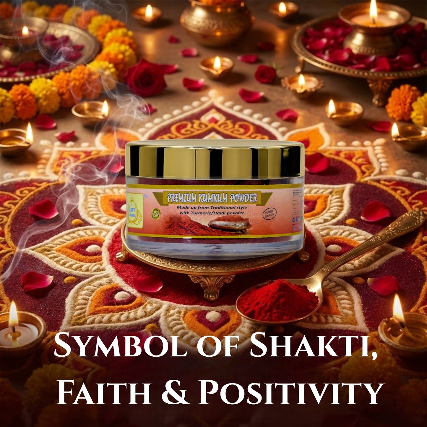 Kumkum Powder & Sindoor | for Puja, Tilak & Tika | Roli for Daily Worship & Festivals |