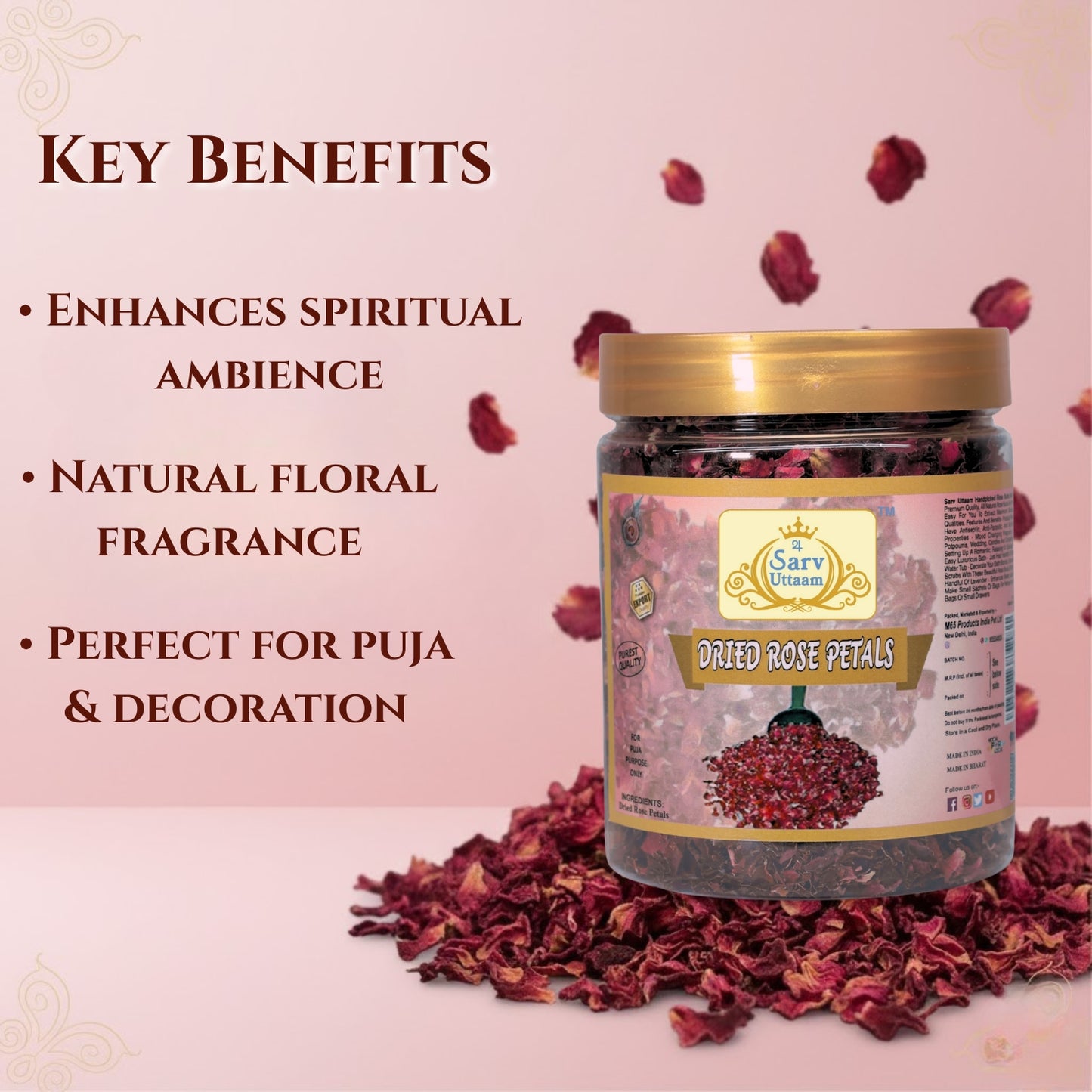 Dried Rose Petal | Gulab Patti Dry for Pooja |