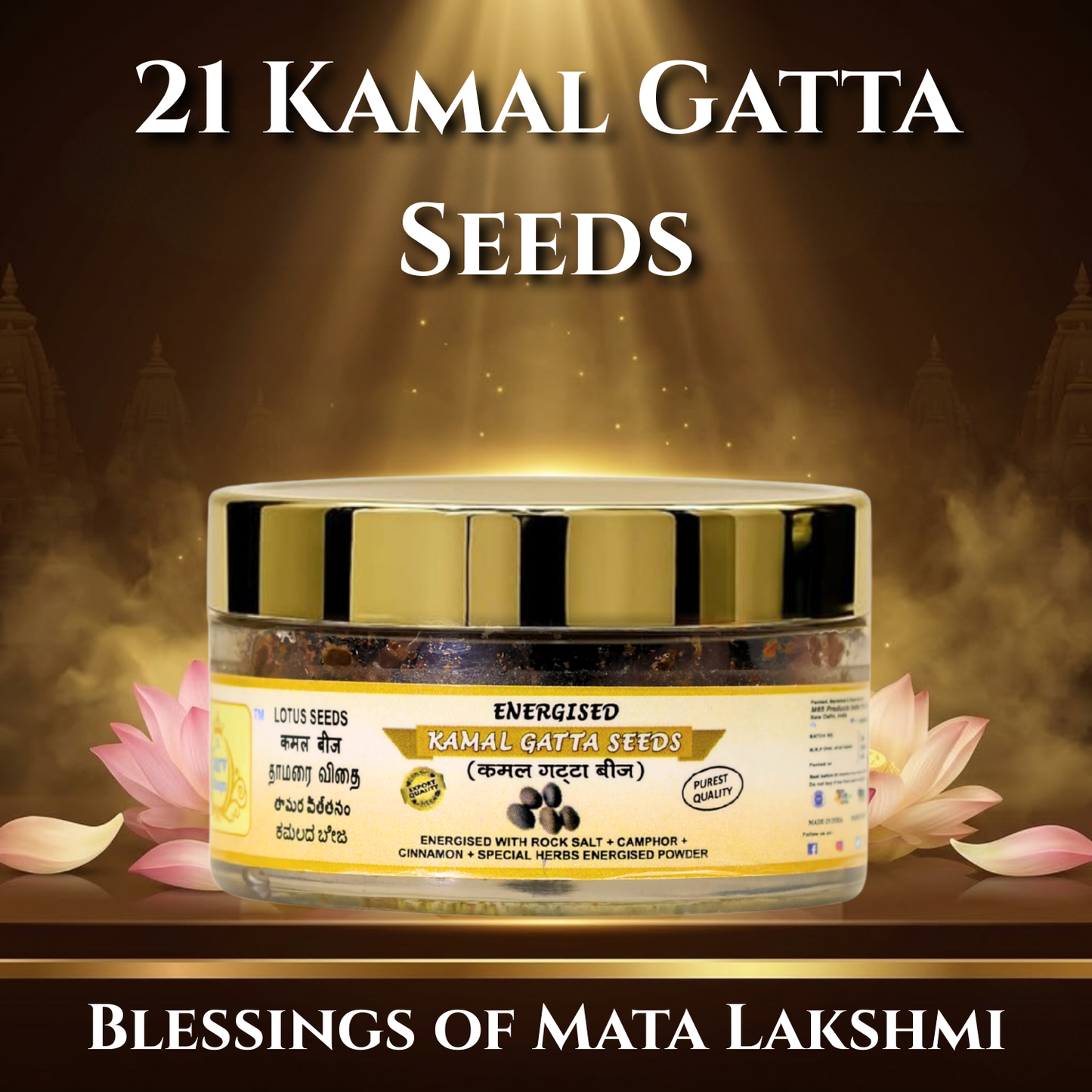 Energised Kamal Gatta Seeds | 21 pcs of Lotus Seeds | For Abundance & Prosperity |