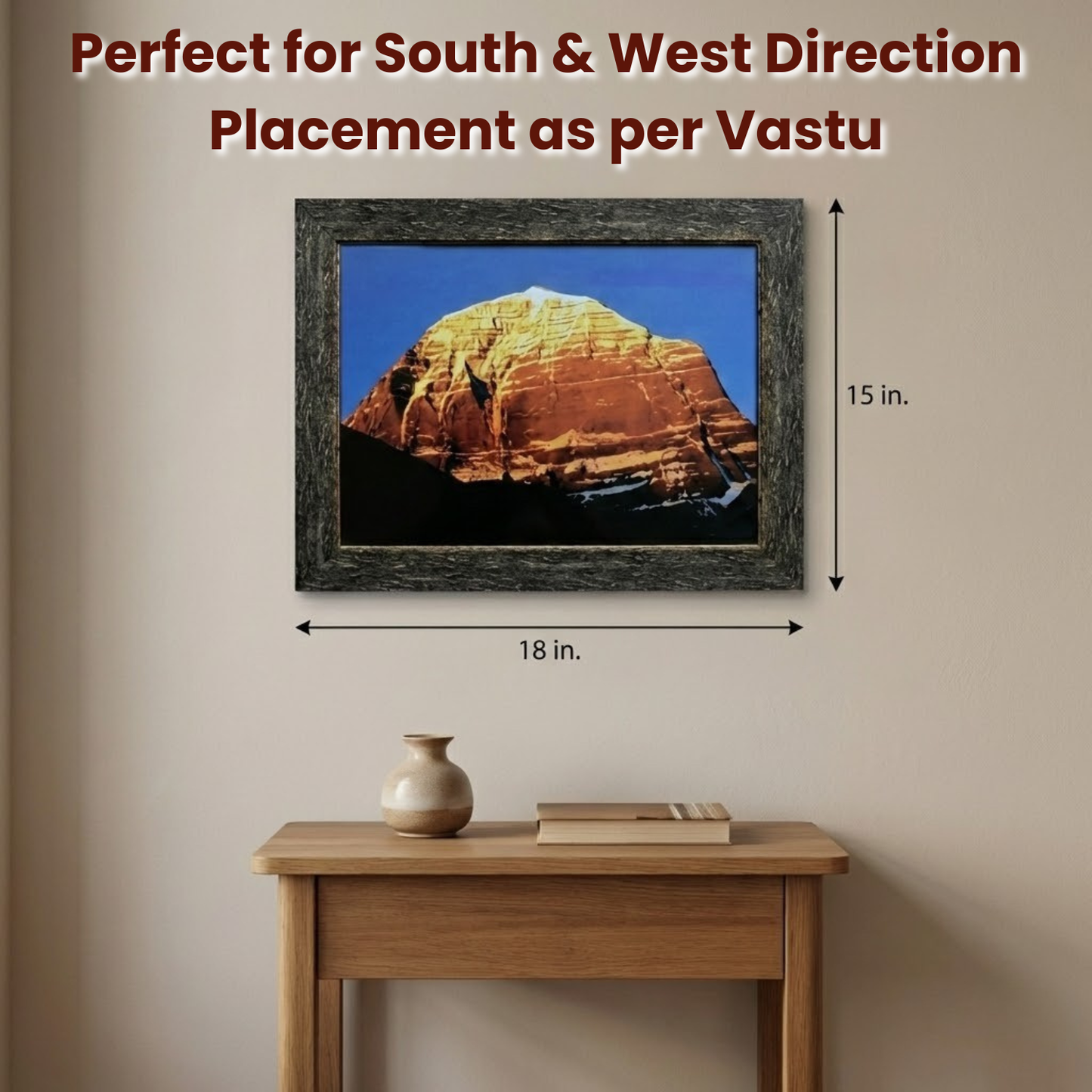 MOUNT KAILASH  | Morning Sunrise with Antique Look Frame |