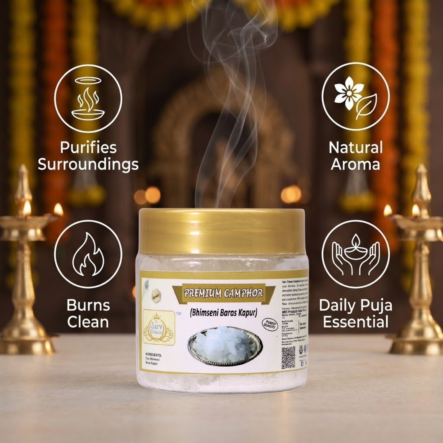 Premium Camphor | Bhimseni Baras Kapur | Kapoor for Pooja |