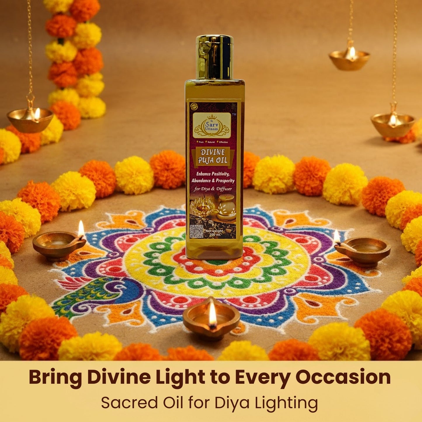 Divine Puja Oil | Pure Herbs OIl for Pooja Diya | Divine Aroma |