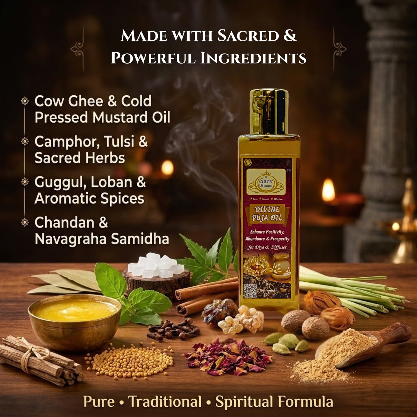 Divine Puja Oil | Pure Herbs OIl for Pooja Diya | Divine Aroma |