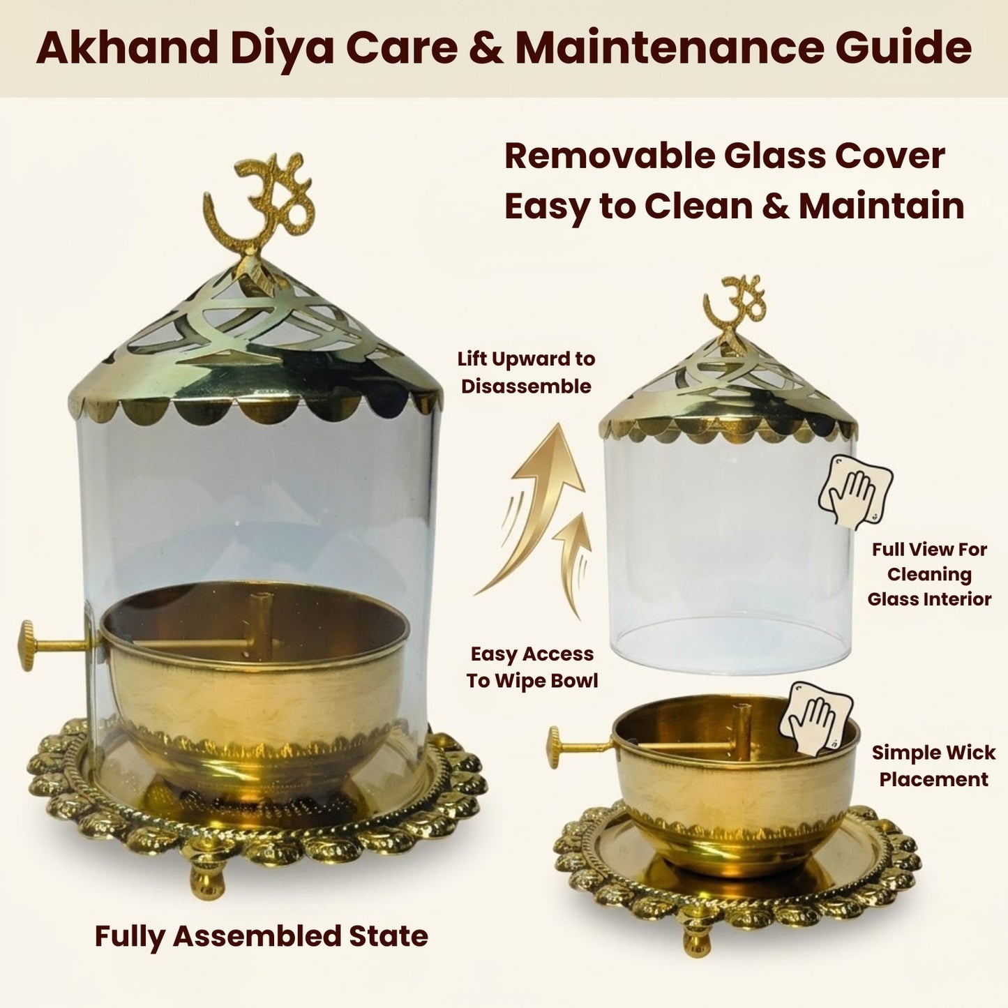 Akhand Diya | Pure Brass with Antique look |