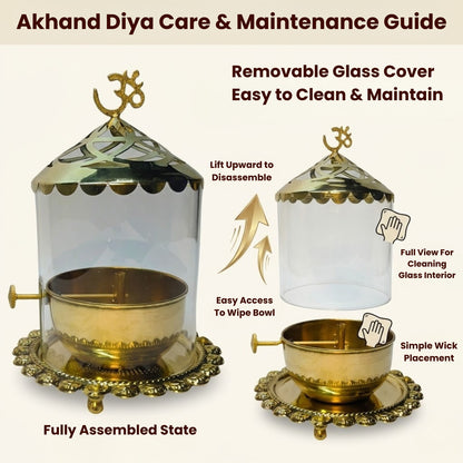 Akhand Diya | Pure Brass with Antique look |
