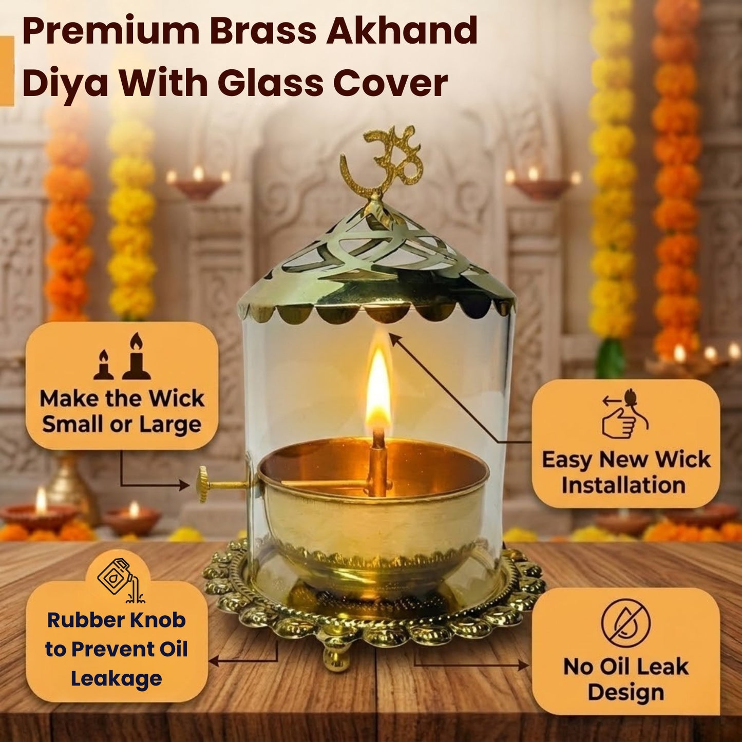 Akhand Diya | Pure Brass with Antique look |